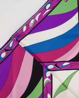 Emilio Pucci Multi-Colour Pesci Print Reversible Silk Triangle Scarf Size 130cm x 135cm