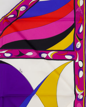 Emilio Pucci Multi-Colour Pesci Print Reversible Silk Triangle Scarf Size 130cm x 135cm