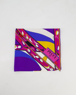 Emilio Pucci Multi-Colour Pesci Print Reversible Silk Triangle Scarf Size 130cm x 135cm