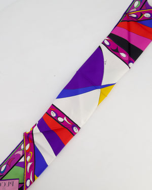 Emilio Pucci Multi-Colour Pesci Print Reversible Silk Triangle Scarf Size 130cm x 135cm