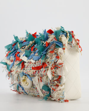 Chanel Cruise 2017 Paris-Cuba Flap Bag in Blue, White & Red Tweed with Champagne Gold Hardware & Leather Details