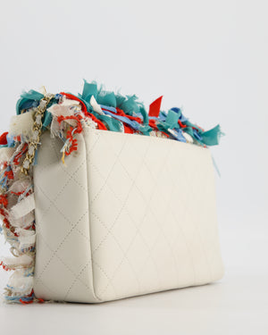 Chanel Cruise 2017 Paris-Cuba Flap Bag in Blue, White & Red Tweed with Champagne Gold Hardware & Leather Details