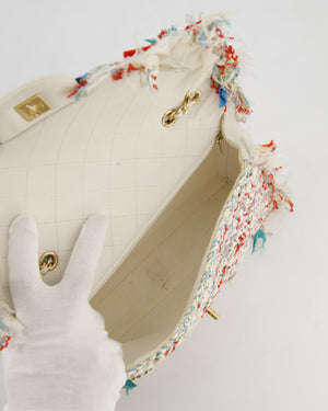 Chanel Cruise 2017 Paris-Cuba Flap Bag in Blue, White & Red Tweed with Champagne Gold Hardware & Leather Details