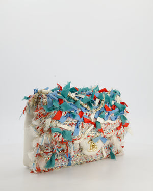 Chanel Cruise 2017 Paris-Cuba Flap Bag in Blue, White & Red Tweed with Champagne Gold Hardware & Leather Details