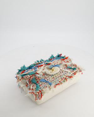 Chanel Cruise 2017 Paris-Cuba Flap Bag in Blue, White & Red Tweed with Champagne Gold Hardware & Leather Details