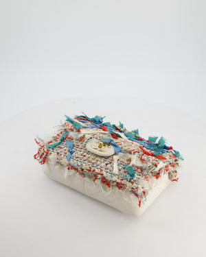 Chanel Cruise 2017 Paris-Cuba Flap Bag in Blue, White & Red Tweed with Champagne Gold Hardware & Leather Details