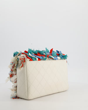 Chanel Cruise 2017 Paris-Cuba Flap Bag in Blue, White & Red Tweed with Champagne Gold Hardware & Leather Details