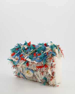 Chanel Cruise 2017 Paris-Cuba Flap Bag in Blue, White & Red Tweed with Champagne Gold Hardware & Leather Details