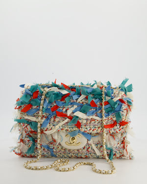 Chanel Cruise 2017 Paris-Cuba Flap Bag in Blue, White & Red Tweed with Champagne Gold Hardware & Leather Details