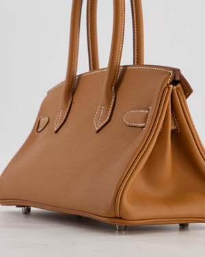 *RARE* Hermès Shoulder Birkin Light 29 Bag in Gold Evercolour Leather with Palladium Hardware