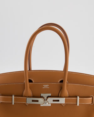 *RARE* Hermès Shoulder Birkin Light 29 Bag in Gold Evercolour Leather with Palladium Hardware