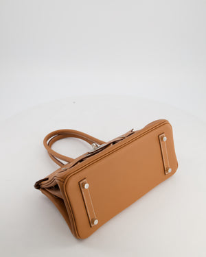 *RARE* Hermès Shoulder Birkin Light 29 Bag in Gold Evercolour Leather with Palladium Hardware
