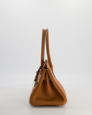 *RARE* Hermès Shoulder Birkin Light 29 Bag in Gold Evercolour Leather with Palladium Hardware