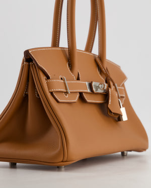 *RARE* Hermès Shoulder Birkin Light 29 Bag in Gold Evercolour Leather with Palladium Hardware