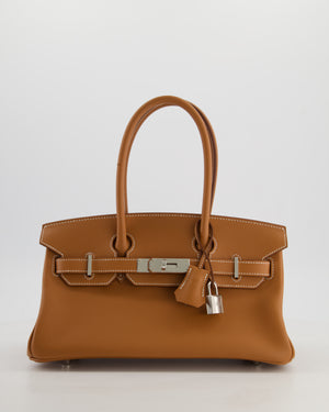 *RARE* Hermès Shoulder Birkin Light 29 Bag in Gold Evercolour Leather with Palladium Hardware