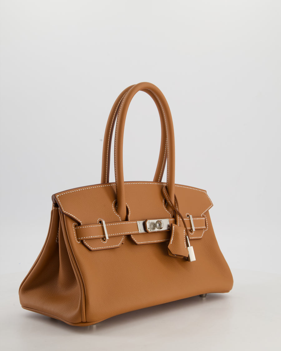 *RARE* Hermès Shoulder Birkin Light 29 Bag in Gold Evercolour Leather with Palladium Hardware
