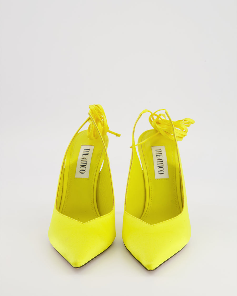 The Attico Yellow Satin Venus Pumps Size EU 38