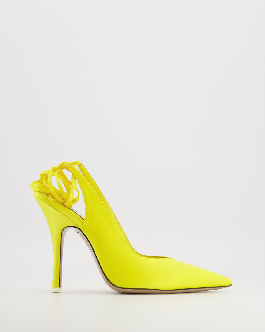 The Attico Yellow Satin Venus Pumps Size EU 38