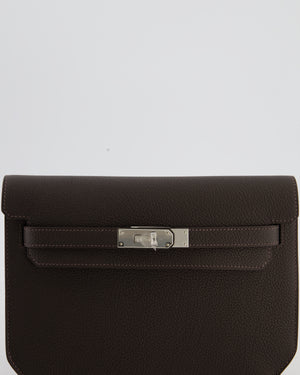 *RARE* Hermès Kelly Depeches 25 Bag in Bai Brun Togo Leather with Palladium Hardware