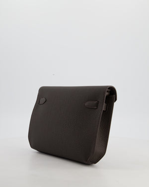 *RARE* Hermès Kelly Depeches 25 Bag in Bai Brun Togo Leather with Palladium Hardware