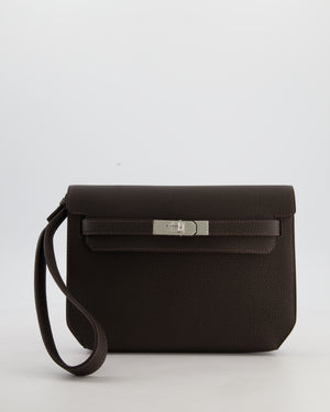 *RARE* Hermès Kelly Depeches 25 Bag in Bai Brun Togo Leather with Palladium Hardware