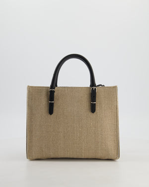 Balenciaga Beige Canvas Mini Papier A4 Tote Bag with a Black Trim and Silver Hardware