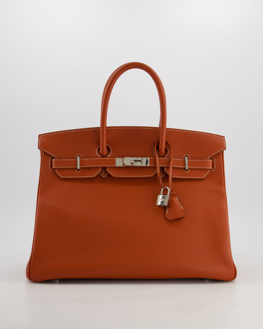 Hermès Birkin 35 Retourne Bag in Brique Epsom Leather with Palladium Hardware