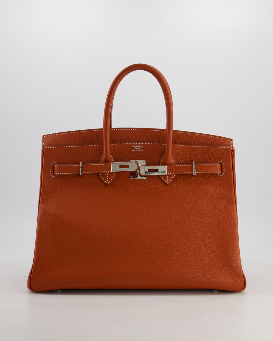 Hermès Birkin 35 Retourne Bag in Brique Epsom Leather with Palladium Hardware