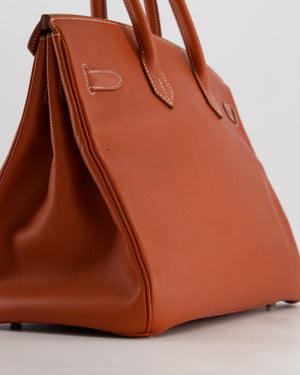 Hermès Birkin 35 Retourne Bag in Brique Epsom Leather with Palladium Hardware