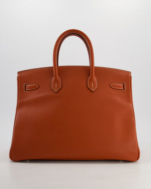 Hermès Birkin 35 Retourne Bag in Brique Epsom Leather with Palladium Hardware