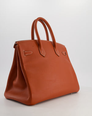 Hermès Birkin 35 Retourne Bag in Brique Epsom Leather with Palladium Hardware