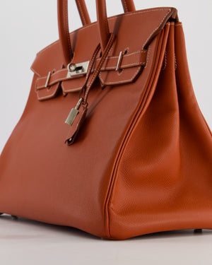 Hermès Birkin 35 Retourne Bag in Brique Epsom Leather with Palladium Hardware