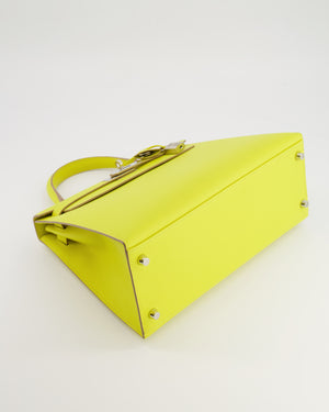 Hermès Kelly 28 Sellier Bag in Lime Epsom Leather with Palladium Hardware