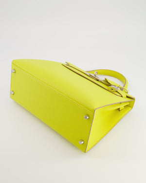 Hermès Kelly 28 Sellier Bag in Lime Epsom Leather with Palladium Hardware