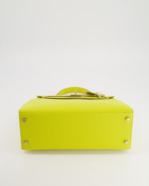 Hermès Kelly 28 Sellier Bag in Lime Epsom Leather with Palladium Hardware