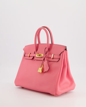 Hermès Birkin 25 Retourne Bag in Rose D'Été Swift Leather with Gold Hardware