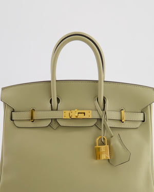 Hermès Birkin 25 Retourne Bag in Sauge Swift Leather with Gold Hardware