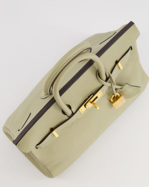 Hermès Birkin 25 Retourne Bag in Sauge Swift Leather with Gold Hardware