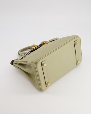 Hermès Birkin 25 Retourne Bag in Sauge Swift Leather with Gold Hardware