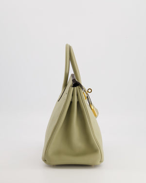 Hermès Birkin 25 Retourne Bag in Sauge Swift Leather with Gold Hardware