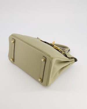 Hermès Birkin 25 Retourne Bag in Sauge Swift Leather with Gold Hardware