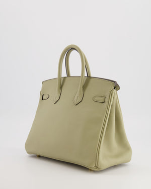 Hermès Birkin 25 Retourne Bag in Sauge Swift Leather with Gold Hardware
