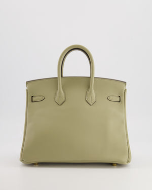 Hermès Birkin 25 Retourne Bag in Sauge Swift Leather with Gold Hardware