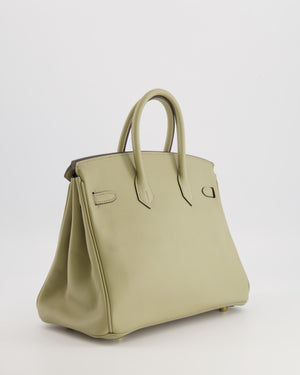 Hermès Birkin 25 Retourne Bag in Sauge Swift Leather with Gold Hardware
