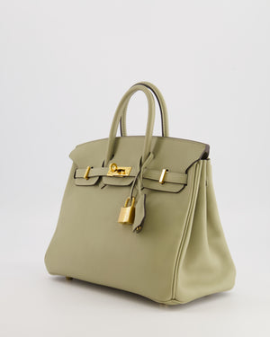 Hermès Birkin 25 Retourne Bag in Sauge Swift Leather with Gold Hardware