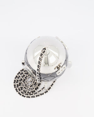 *COLLECTOR'S PIECE* Chanel FW17 Runway Black Plexiglass Rocket Ship Bag with Silver Hardware and Crystal Details