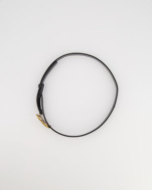 Christian Dior Saddle Belt in Black Calfskin Leather with Antique Gold CD Logo Buckle Size 75cm RRP £470