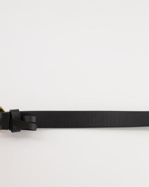 Christian Dior Saddle Belt in Black Calfskin Leather with Antique Gold CD Logo Buckle Size 75cm RRP £470