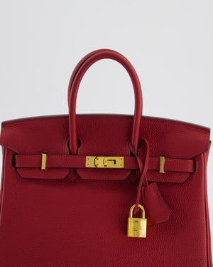 Hermès Birkin 25 Retourne Bag in Rouge Grenat Togo Leather with Gold Hardware