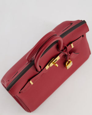 Hermès Birkin 25 Retourne Bag in Rouge Grenat Togo Leather with Gold Hardware